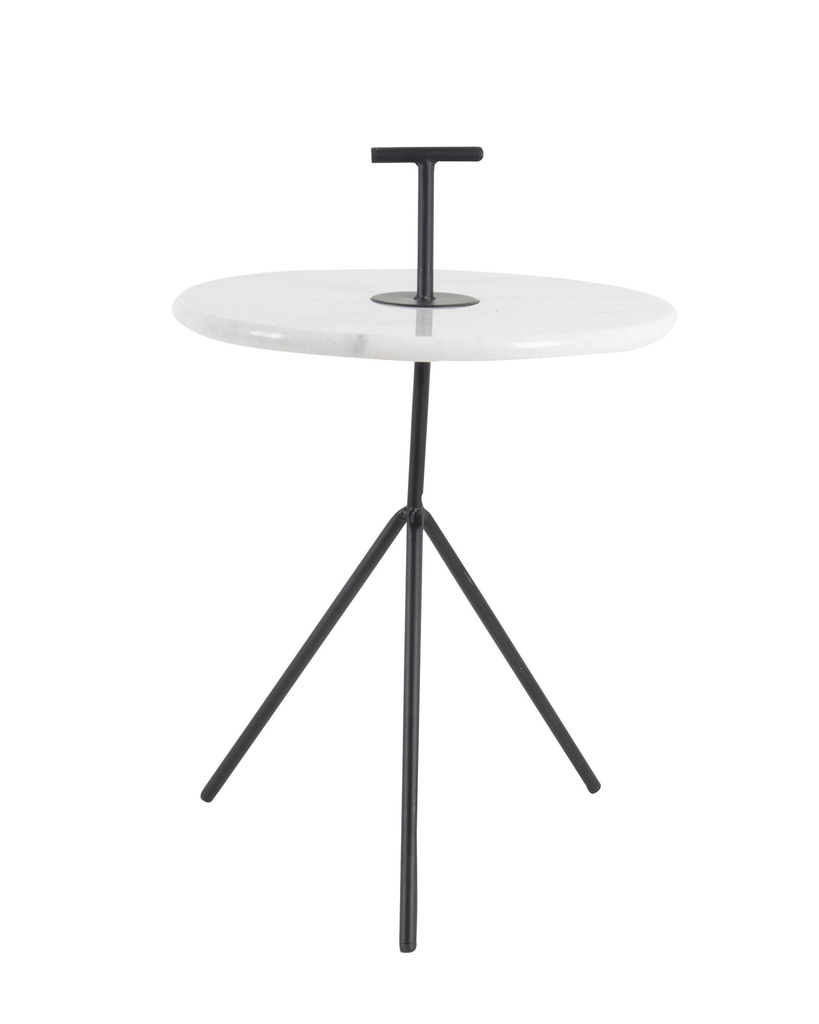 Marble Table With Metal Stand &amp; Handle
